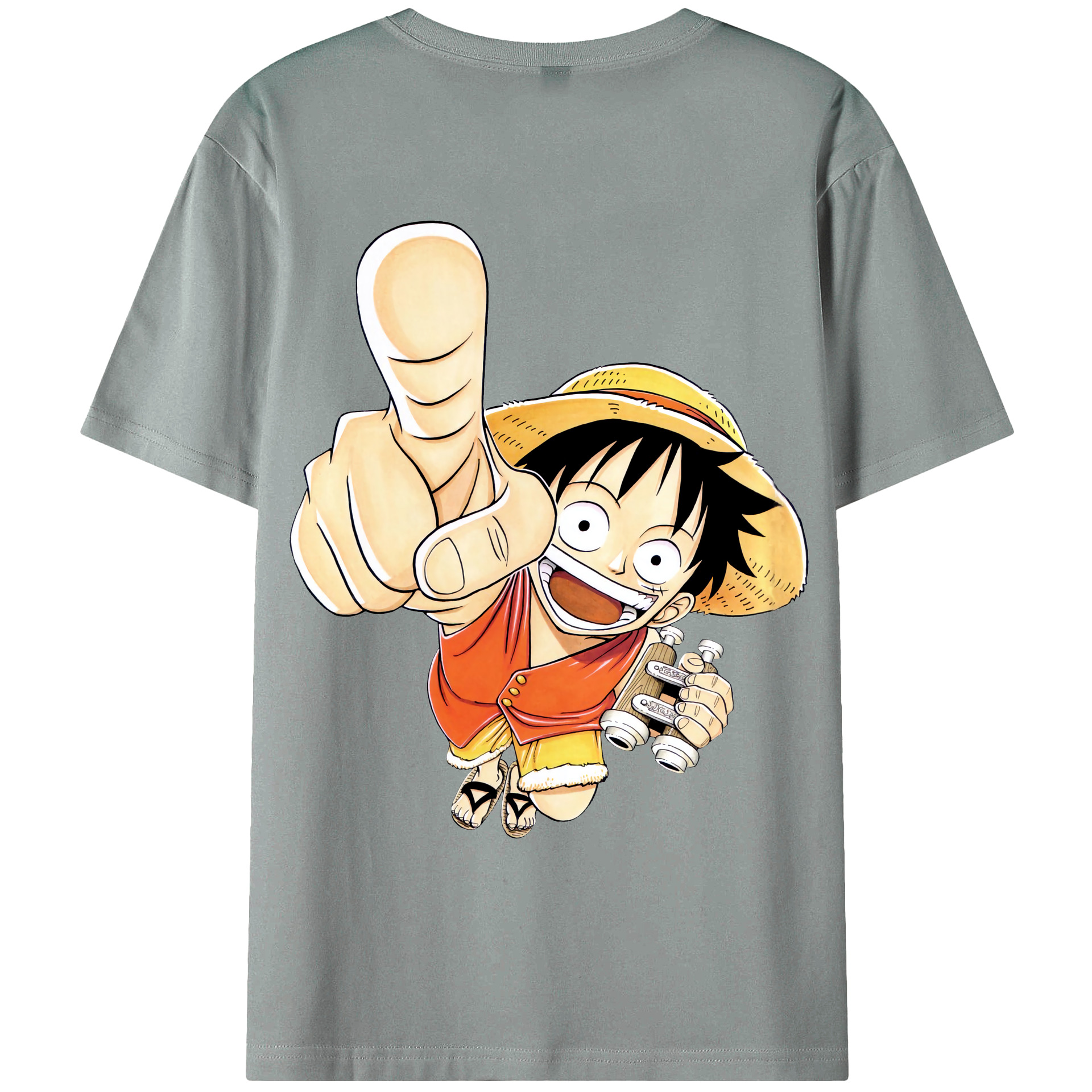 ワンピース モンキー・D・ルフィ ONE PIECE Monkey D. Luffy 綿100％ メンズ半袖Tシャツ（バックプリント） 通気性